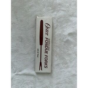 Vintage Oster Stainless Steel Fondue Forks Set of 4 Brown Handle Retro Kitchen